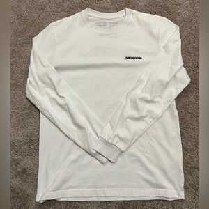 White Patagonia long sleeve tee